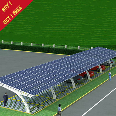 좋은 가격 차 항구 주차 무프레임형 패널 PV 지상 장착 태양열 자동차 주차 틈새를 위한 60 kw 간이차고 태양계 온라인으로