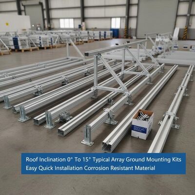 좋은 가격 지붕 기울기 0° ~ 15° 전형적인 태양열 배열 지상 장착 키트 쉬운 빠른 설치 부식 저항성 재료 온라인으로